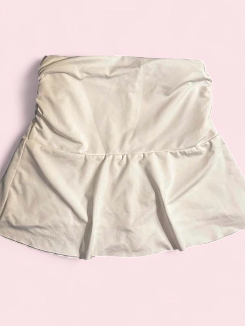 white rouched skirt
